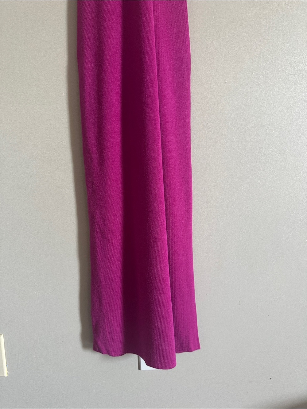 Lush Cream and Fuchsia Crisscross Knit Halter Midi Dress - Picture 14 of 14